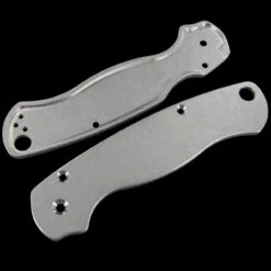 Titech Spyderco PM2 Stone Washed Titanium Scales -Outdoor Utility Shop HH SC SW P2 02613.1635785471